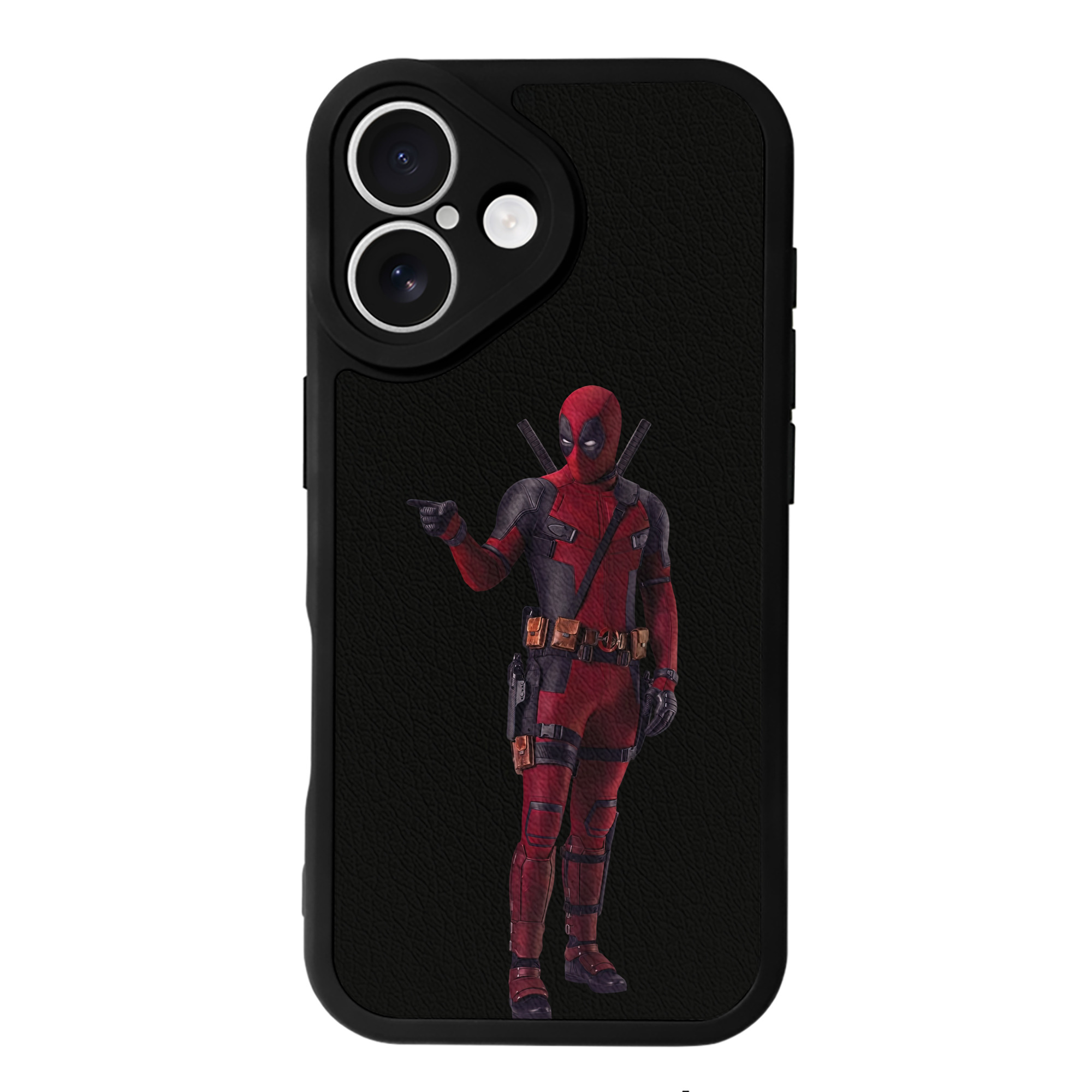 （画像用） Deadpool デッドプール 【iPhone 16シリーズ対応】シリコンスマホケース（レザー調） 材質：シリコン